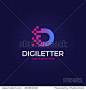 Business corporate letter D logo design vector. Colorful letter D logo vector template. Letter D logo for technology. Pixel logo