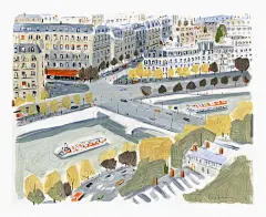 【新提醒】法国艺术家Dominique Corbasson的简约风格城市风景画 - FM设计网