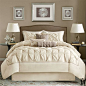 Madison Park Laurel 7 piece Comforter Set - Ivory #comforter #bedding #bedroom