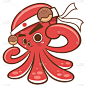 日式烤章鱼丸,分离着色,触须,自然,愉悦,野生动物,海洋,动物,矢量,作画