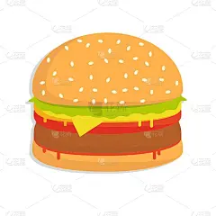 食物说明-汉堡。现代平面设计理念。