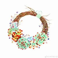水彩---花环 - 高清图片，堆糖，美图壁纸兴趣社区