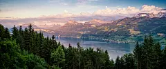 瑞士苏黎世湖村风景3440x1440壁纸_彼岸图网