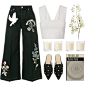 A fashion look from March 2018 featuring cut-out crop tops, high waisted button jeans and decorating shoes. Browse and shop related looks.