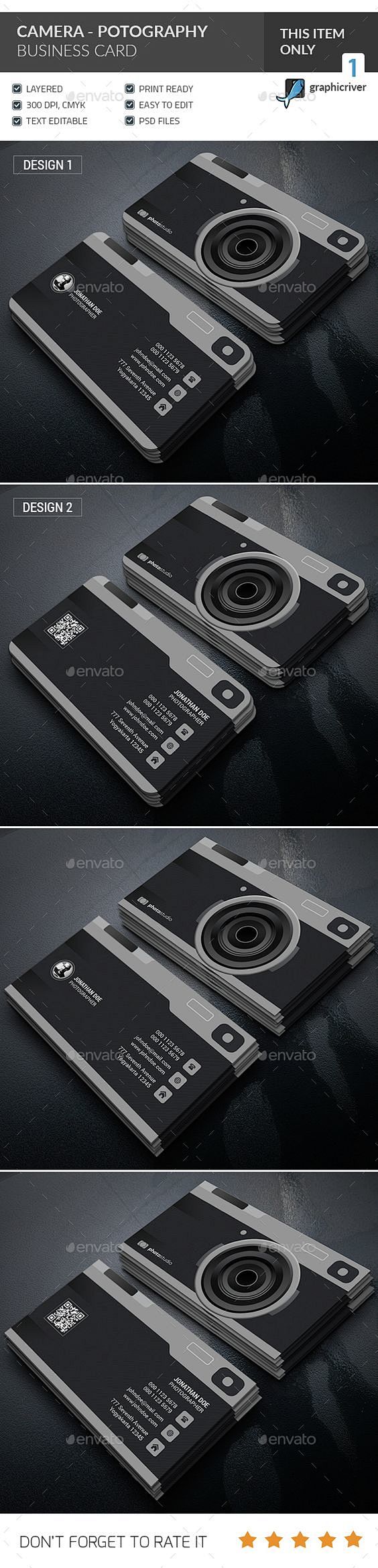 相机 - 摄影名片 -  PSD模板更多