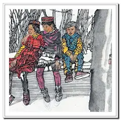 用线灵动、墨色淋漓的水墨速写人物画_3066628508
