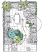 An architect shows tricks for making small garden spaces seem larger: 
