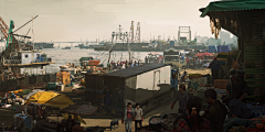 渔船上哨采集到场景素材-古代集市