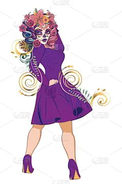 女人,女巫,糖头骨,白昼,传统,暗色,庆祝,设计