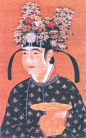 戴花冠的宋代妇女（南薰殿旧藏《历代帝后图》局部）