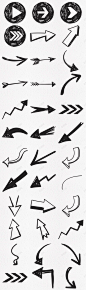 黑白手绘各种形状箭头 免费下载 页面网页 平面电商 创意素材