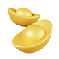 Chinese Gold Ingot 3D Icon