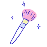 美容美妆化妆刷手绘扁平动态贴纸