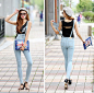 Itsmestyle Suspenders Skinny Jeans $37.4 #采集大赛#