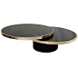 COVET Studio Italian Modern Brass and Glass Swivel Table | From a unique collection of antique and modern coffee and cocktail tables at http://www.1stdibs.com/furniture/tables/coffee-tables-cocktail-tables/: 