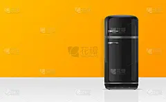 逼真的详细3d复古黑色冰箱卡片海报横幅。向量