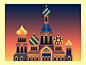 Church of the Savior on Blood russia church architecture illustration flat landscape city
