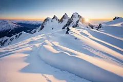巍峨高原雪山风景摄影图