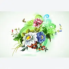 花草背景墙  - 源文件下载【酷图网】蝴蝶,手绘,电视背景墙,壁画,装饰画,酒店墙画,背景墙,电视墙,墙面装饰,壁纸,客厅,卧室,玄关,走廊,书房,墙贴,3d立体背景墙,
