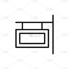 简单的标识板线条图标。