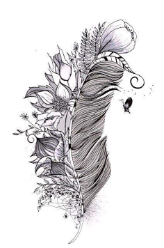 手绘黑白装饰画