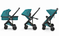 婴儿车在孩子的日常生活中发挥着核心作用。这种创新的婴儿车基于一种多功能框架结构与将多种需求的匹配，以及与可安装座椅的结合。父母可以根据孩子成长的不同阶段轻松调节座椅高度。Greentom 婴儿车符合人体工程学设计，适用于日常使用。它车身轻便，操纵方便舒适，可以单手轻松地折叠起来。材料使用遵循了根据从摇篮到摇篮原则制定的可持续性原则。该婴儿车采用可再生原材料，框架由再循环聚丙烯和生物塑料制成，而面料则是由再生软饮料 PET 瓶制成。此外，所有的部件可以很容易地在生命周期的末尾重复使用。Greentom 童车