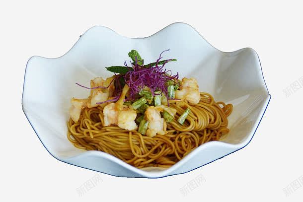 鲜虾拌面条 面 面条 餐饮美食 鲜虾拌面...