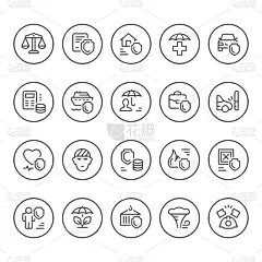 设置圆形线条图标的保险