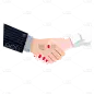卡通手绘扁平商务握手元素