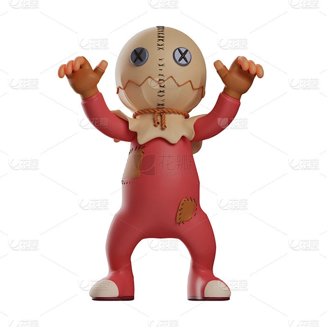 令人毛骨悚然的3D恶作剧，卡通插图困扰着每个人素材-花瓣网