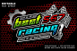 Vector racing font number , race car style font editable text effect