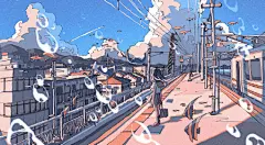 #灵感的诞生# 一组来自 ichigoame1125 的清新日韩风插画作品，配色干净清透，一眼爱上 ​​​​