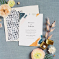 Colorful Abstract pattern on a modern wedding invite. #wedding #surfacepattern #vectorpattern #seamlesspattern #pattern #abstract #dotted #dots #modernwedding