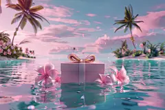 C4D场景礼物盒效果电商模型