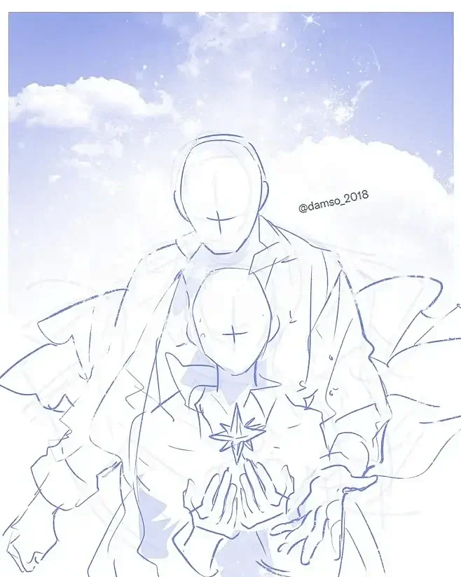 绘画素材|超甜超具氛围感的情侣互动模板