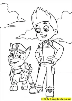 10张拥有特殊技能的小狗卡通涂色图片《汪汪特工队》！-红豆饭小学生简笔画大全