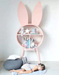 milky garden ins北欧风兔耳朵置物架书架拍摄道具儿童房装饰搭配-淘宝网