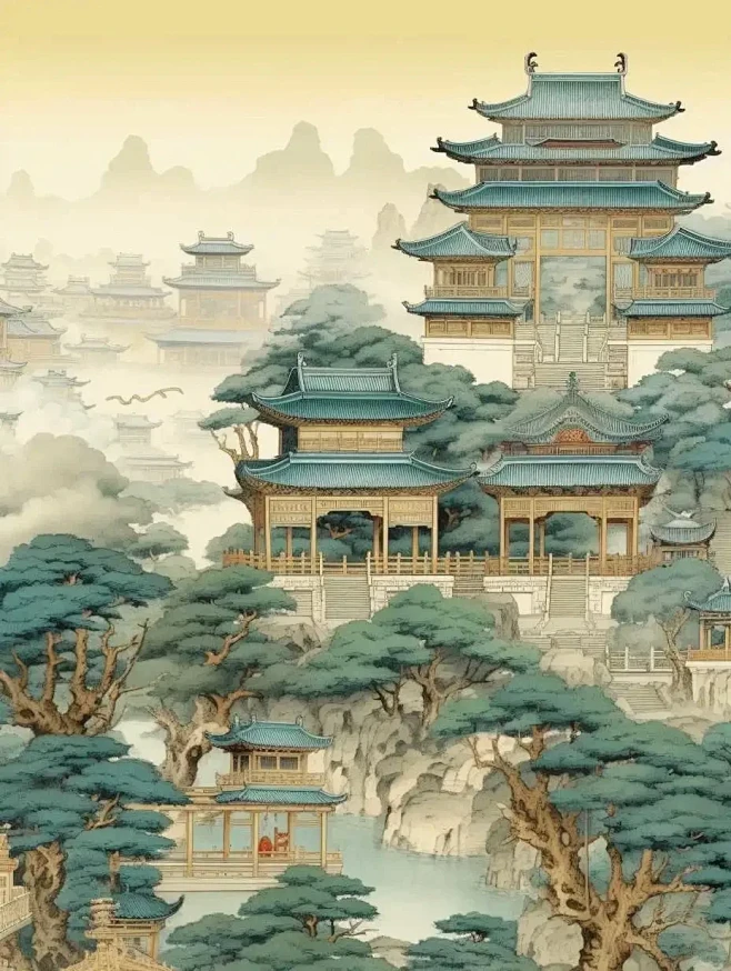 宋代建筑群 国风-花瓣网