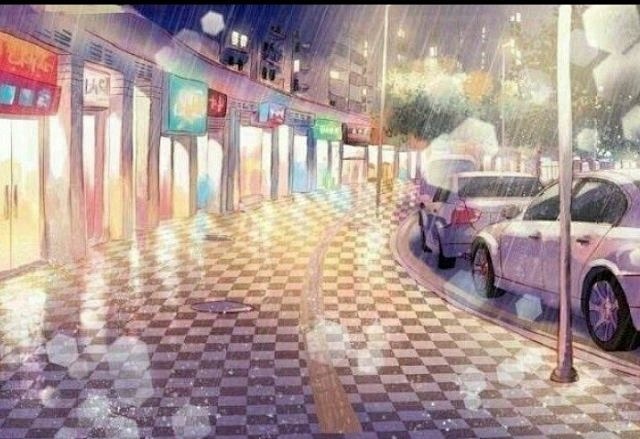 下雨天，街道