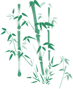 绿色植物插画唯美中国风手绘竹子水墨画彩色清新图片