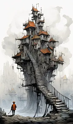 盘山公路建筑蓝天白云山水建筑壁纸