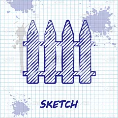 草图,木制,分离着色,篱笆,计算机图标,线条,菜园,直的,厚木板,木材