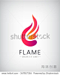 Vector abstract colorful flame, fire logo, icon. Creative idea for company identity