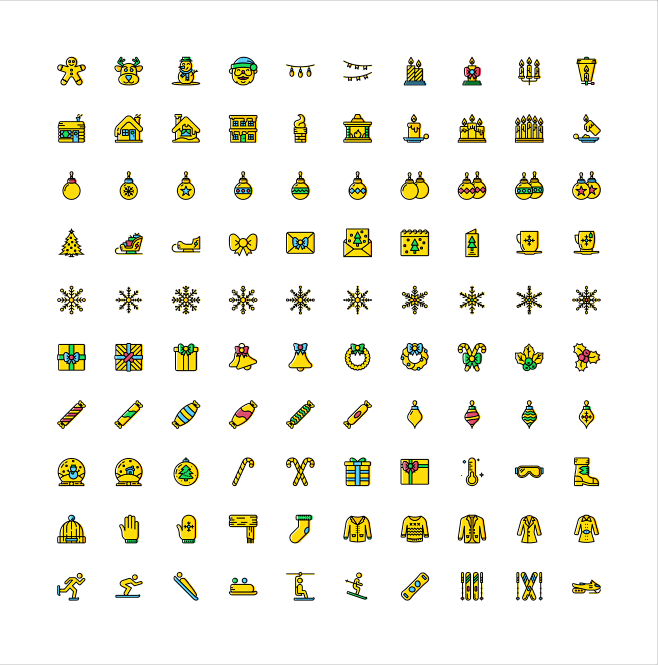 冬日圣诞图标100枚
