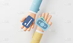 手里拿着信用卡和钞票。财务运作、投资、现金和非现金资金周转的概念。