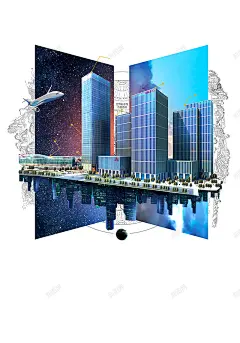 商务城市旅游海报背景 飞机 背景 设计图片 免费下载 页面网页 平面电商 创意素材