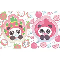 【熊猫软团子】冰冰爽爽的水果夏天 。菠萝.草莓.西柚.蓝莓.樱桃.猕猴桃.火龙果.山竹.芒果.石榴.西瓜.水蜜桃【熊猫】【财源滚滚】