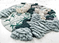 vanessa barragão upcycles industrial textile waste with the handcrafted ocean tapestry : the tapestry represents planet earth’s vast area of salt water and a refusal to contribute to the production of industrial waste.
The post vanessa barragão upcycles i