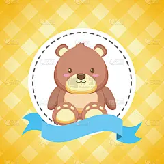 小熊玩具装饰宝宝送礼卡