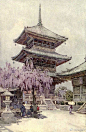 19世纪英国水彩画家Ella Du Cane（1874-1943）画中的日本美景 ​​​​